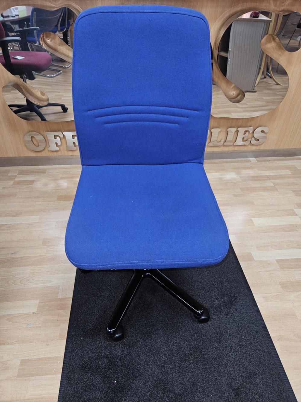 Blue High Back Operator Chair With Metal Base