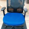 Blue Fabric Mesh Chair with Adjustable Arms