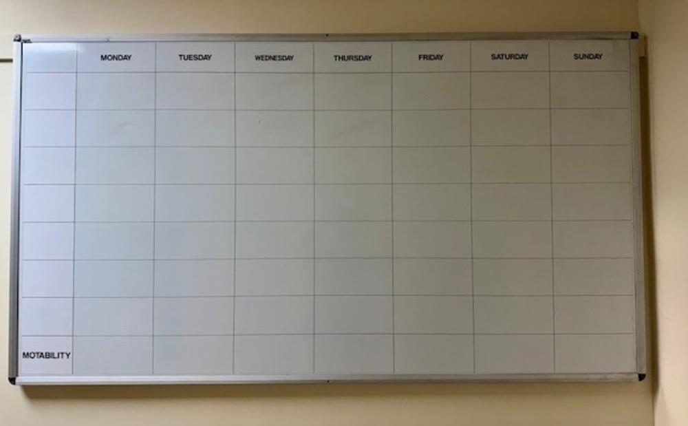 Weekly Gridded Drywipe Board 1800x1000mm