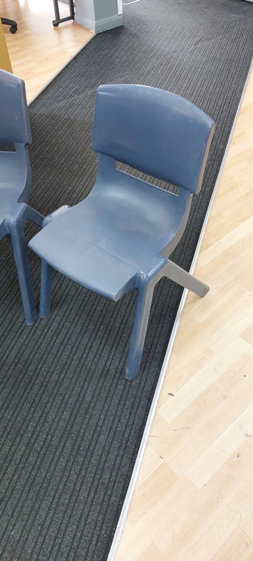 Set Of 2 Grey Plastic Stacking Chairs 