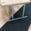 Beech Dams 1600mm Wave Desk With Silver Legs And 3 Drawer Pedestal