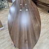 Elliptical Walnut 3600mm Boardroom Table With Cable Ports