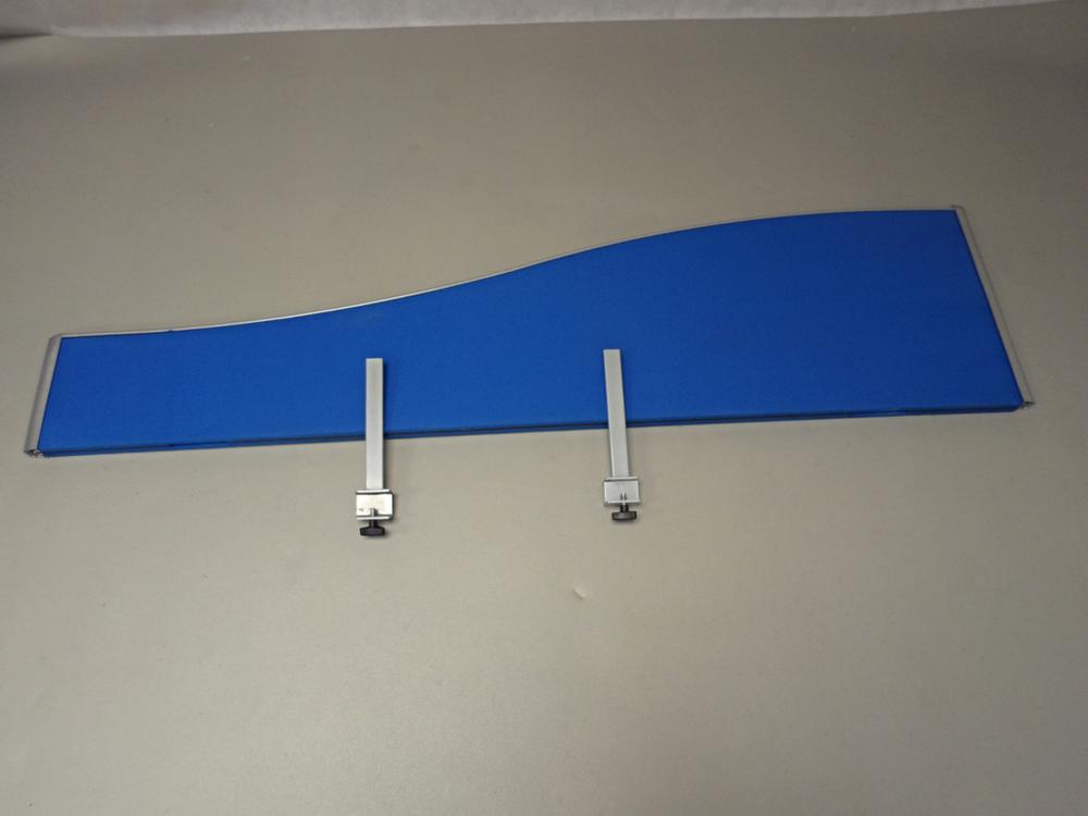 Desk Mounted Wave Screen in Blue