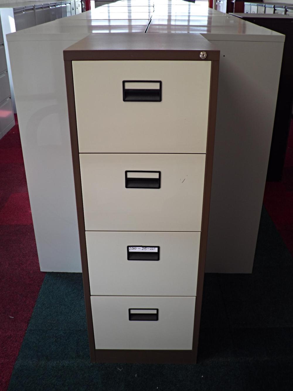 4 Drawer Filing Cabinet Brown/Beige