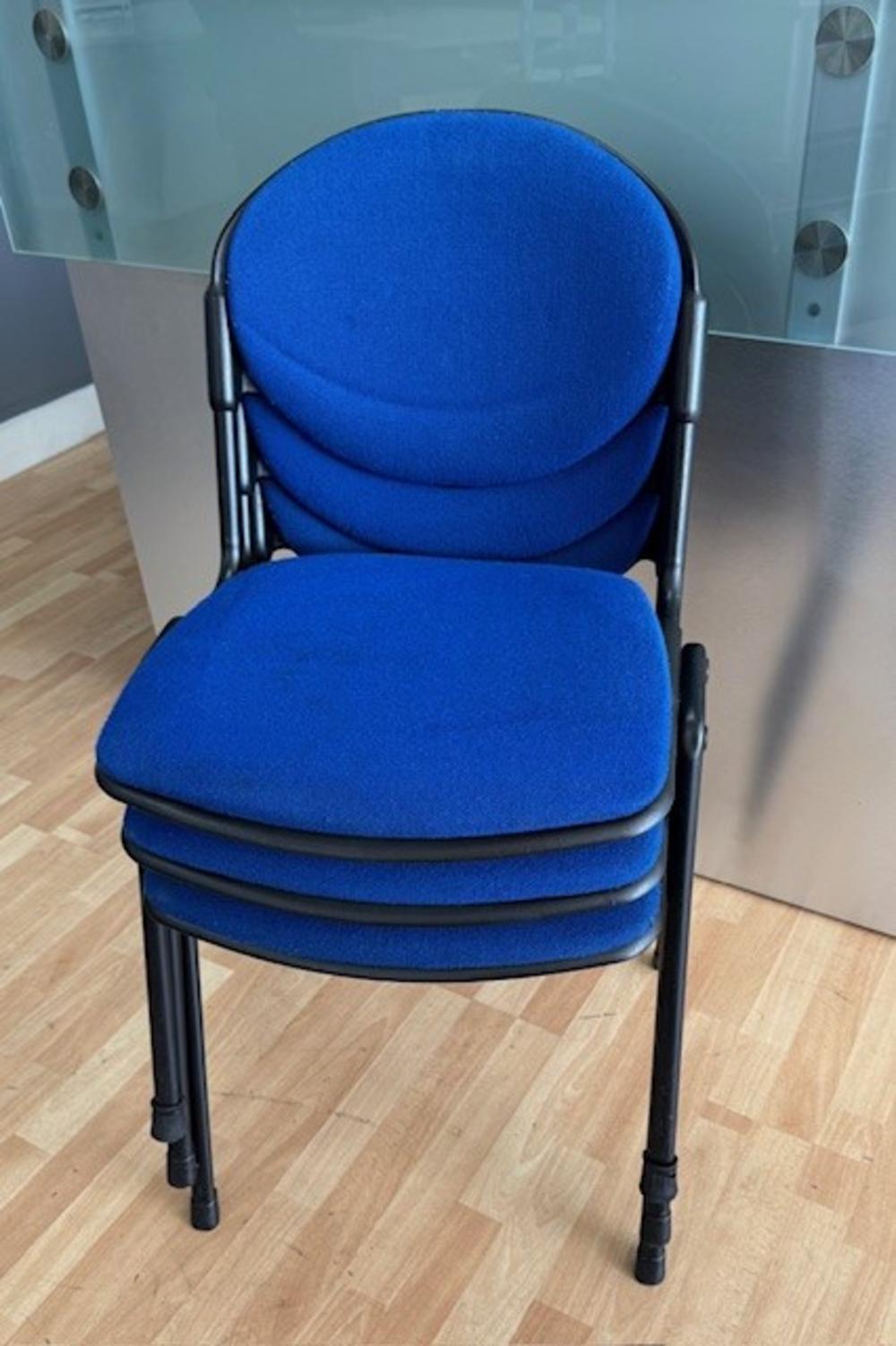 Set of 3 Blue Stacking Chairs