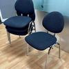 Set Of 4 Torasen Chrome Frame Stacking Chairs - Charcoal Fabric