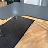 1600 x 1200mm Left Hand Radial Desk in Graphite with Stone Oak Modesty Panels 