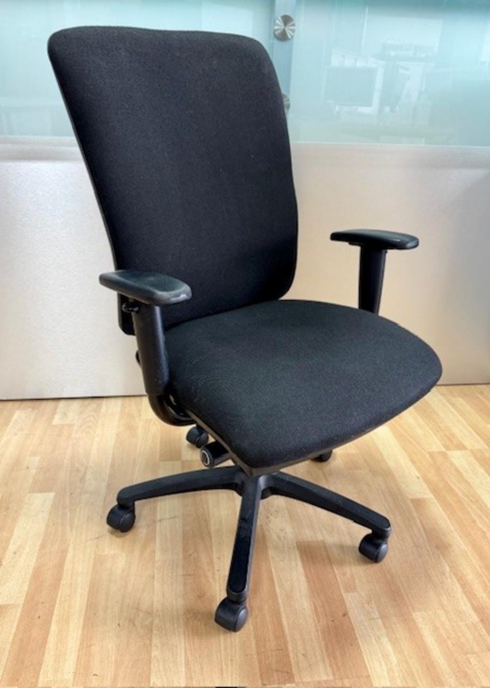 Squared Backed Task Chair with Adjustable Armrests Black