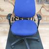 Blue Fabric Executive Chair With Adjustable Arms And Headrest 
