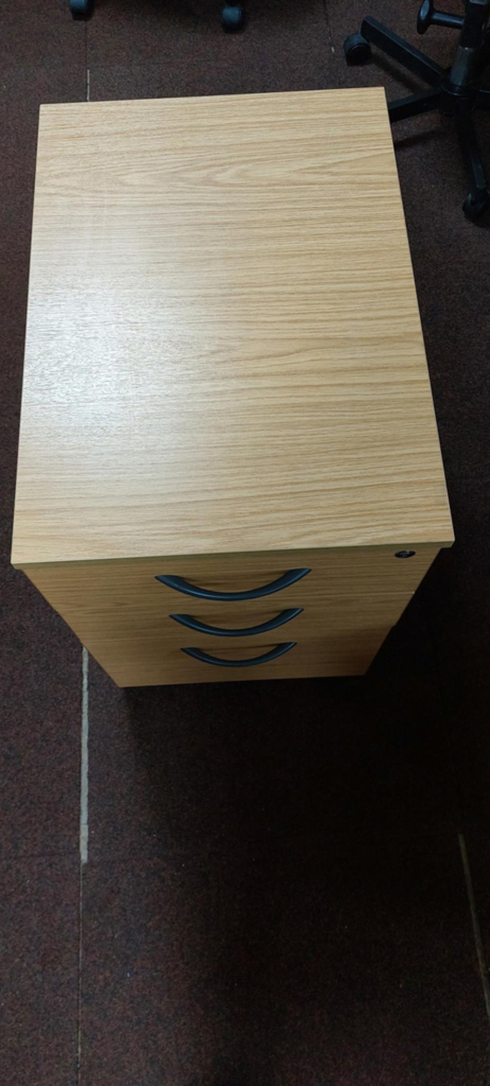 Calva Oak 3 Drawer Mobile Pedestal 