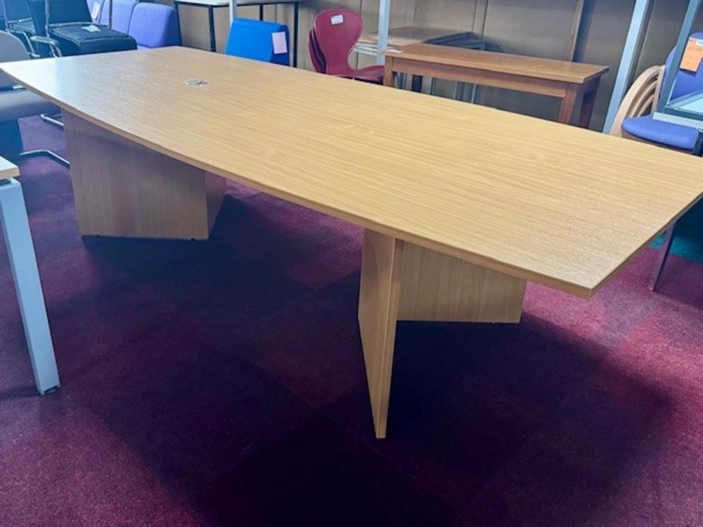 2750mm Barrel Shaped Boardroom Table with Cable Port