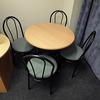Beech Cafe Table With 4 Chairs Green Padded Chairs  