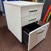 White 3 Drawer Mobile Pedestal 