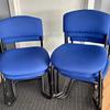 Set of 5 Blue Stackable Cantilever Side Chairs