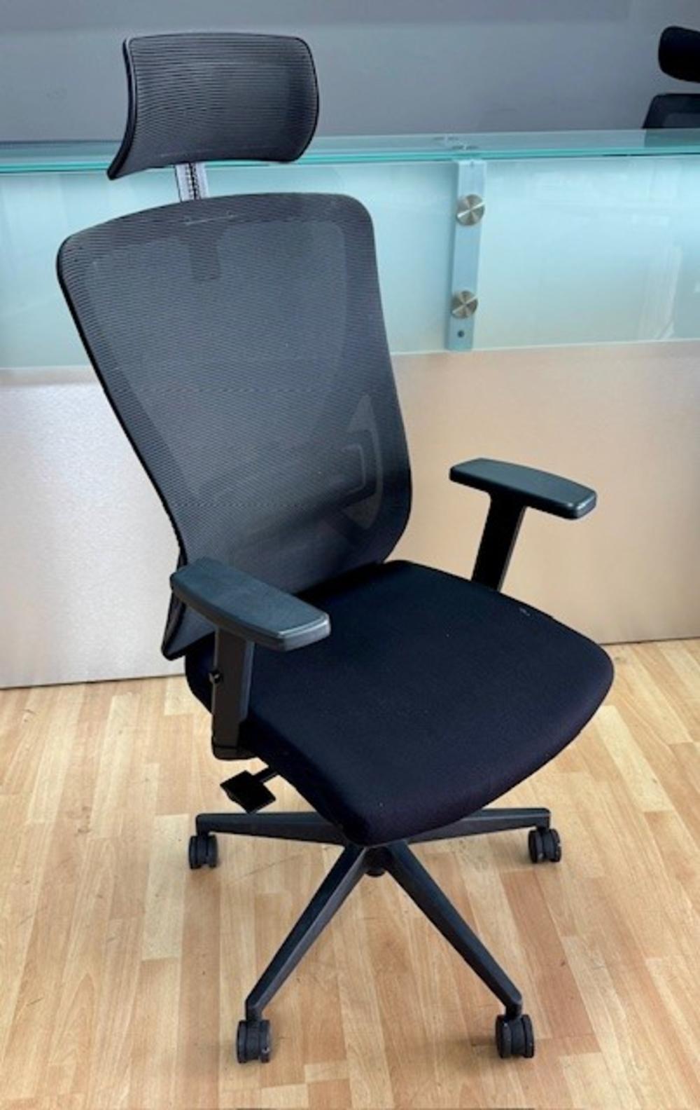 High Back Mesh Chair with Headrest & Adjustable Arms