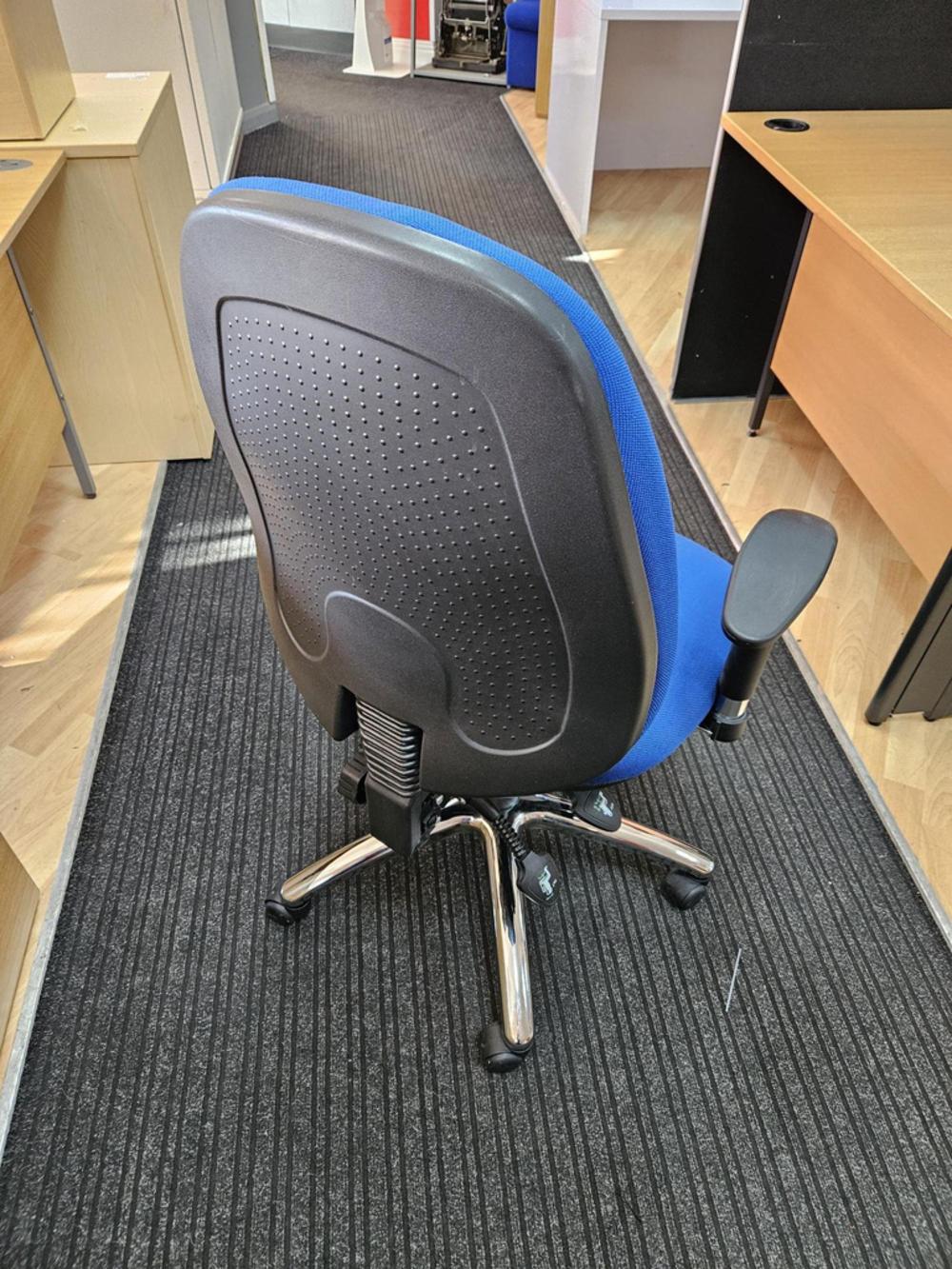 Blue Fabric Task Chair With Extra High Back 