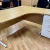 Two Tone R/Hand 1600mm Radial Desk with Desk High Pedestal 