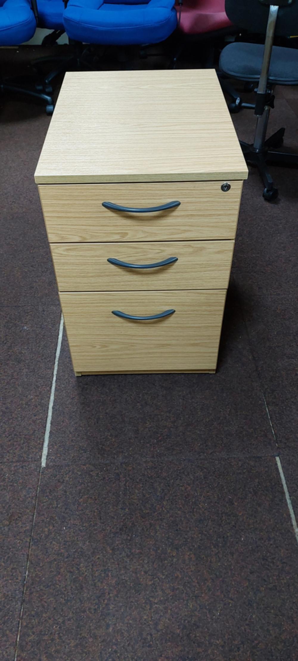 Calva Oak 3 Drawer Mobile Pedestal 