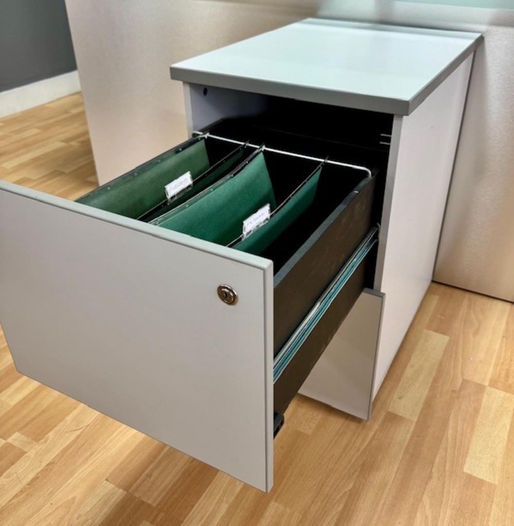 Grey 2 Drawer Filing Pedestal