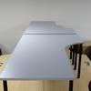 Grey Height Adjustable Radial Desk