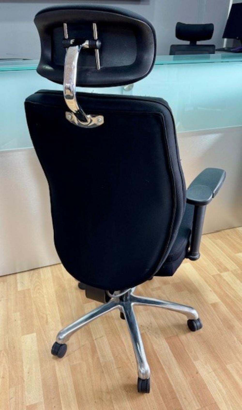 High Back Executive Chair with Pump Up Lumbar & Headrest - Black