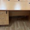 Beech 1400mm L/H Single Pedestal Desk