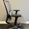 Grey Faux Leather High Back Executive Chair With Headrest