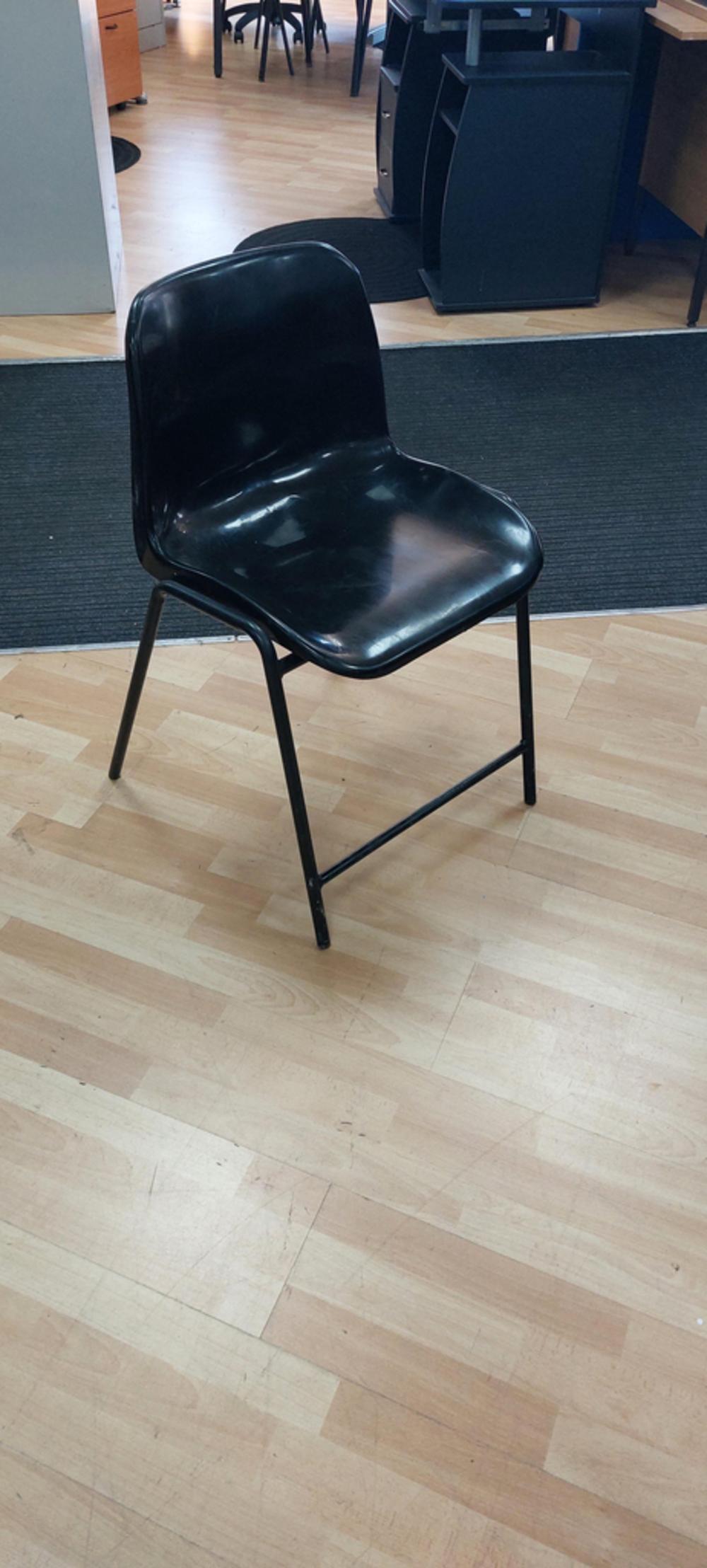 Black Plastic Stacking Poly Prop Chair