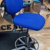 Blue Fabric Medium Back Draughtsman Chair with Wheels 