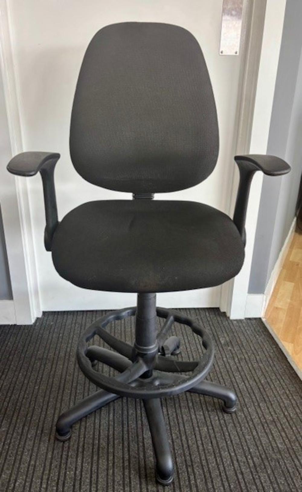 Black Draughtsman Chair with Foldback Arms