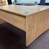 Elite Left Handed 1800mm Radial Desk With Panel End Legs in Champagne