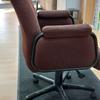 Brown Fabric Executive Chair With Fixed Arms 