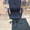 Black Fabric Operator Chair With Adjustable Arms