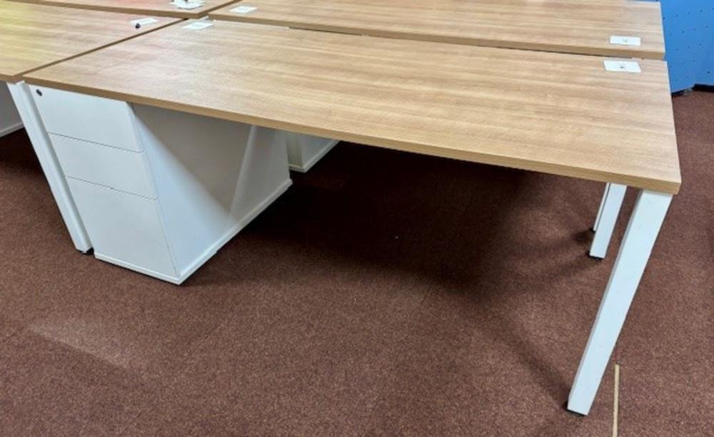 Imperial Pure Desk 1800x800 Left Hand Drawers - Santiago Cherry / White