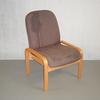 Beech Framed Reception Chair in Brown Fabric