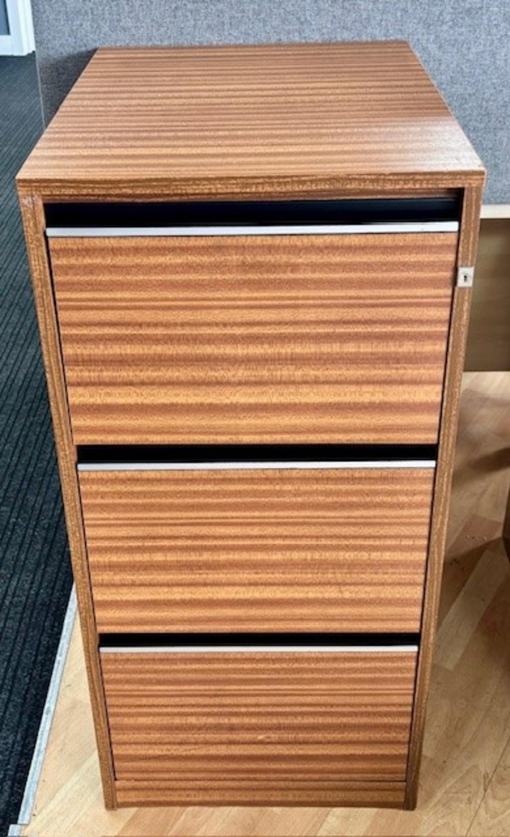 Sapele 3 Drawer Filing Cabinet