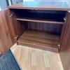 Walnut Desk High Cupboard with Adjustable Shelf