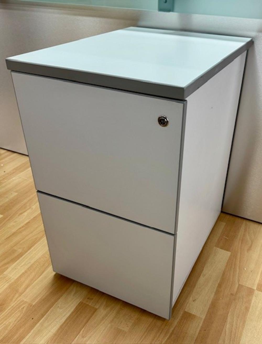 Grey 2 Drawer Filing Pedestal
