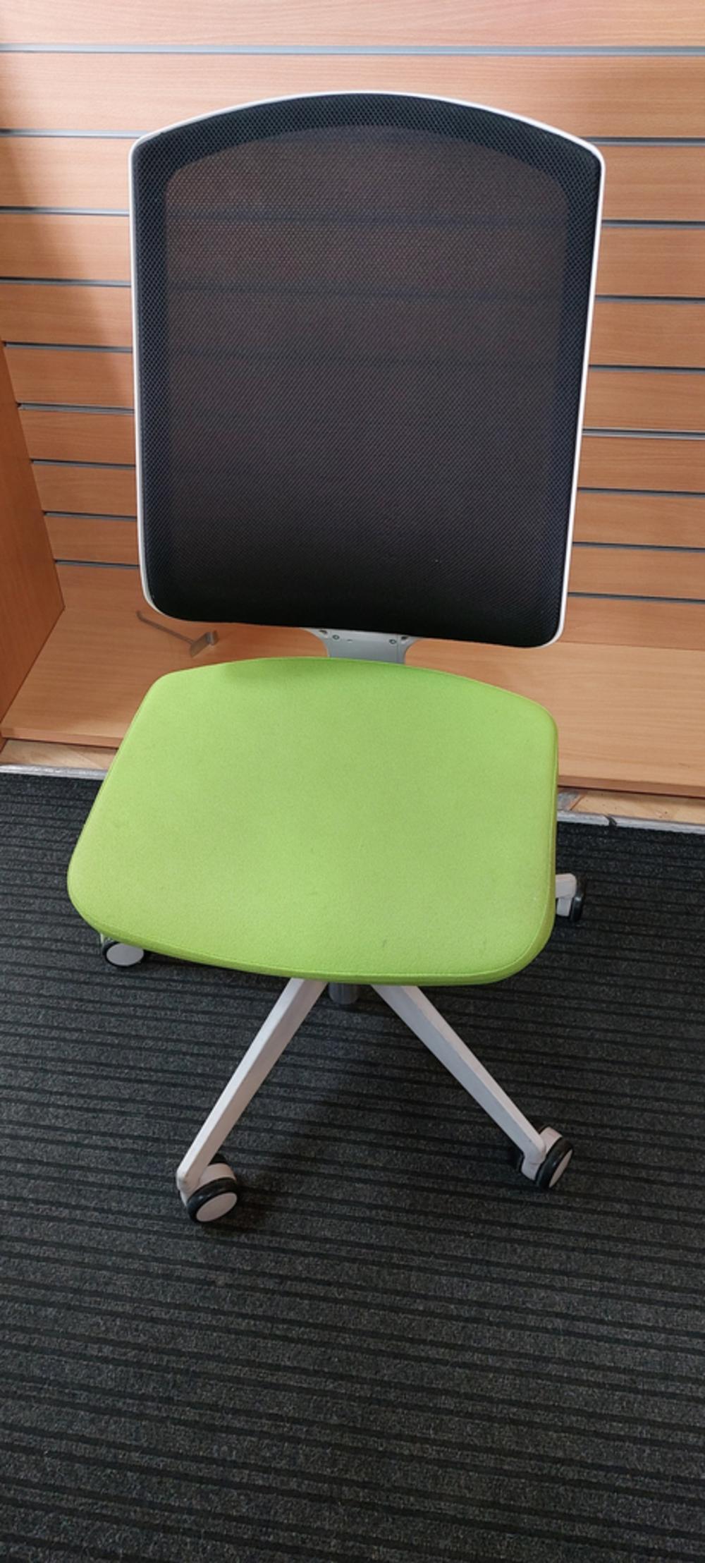 Lime Green Fabric Chair With Mesh Back 