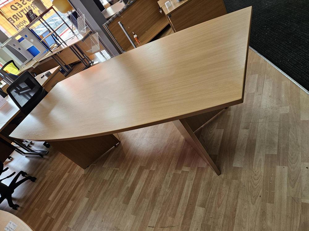 Beech Boat Shape Boardroom Table 2400mm x 1200mm 