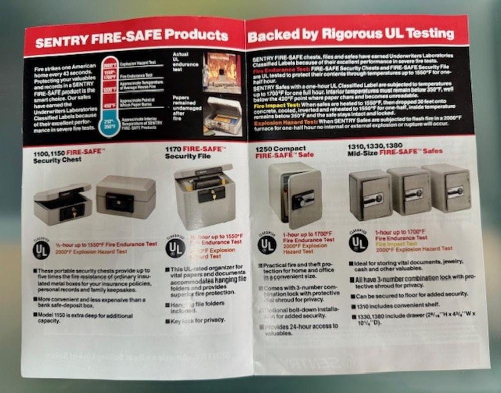 Sentry 1150 Fire-Safe Security Chest c/w 2 Keys