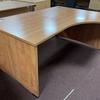 Elite 1600mm Radial Desk With Panel End Legs in Champagne