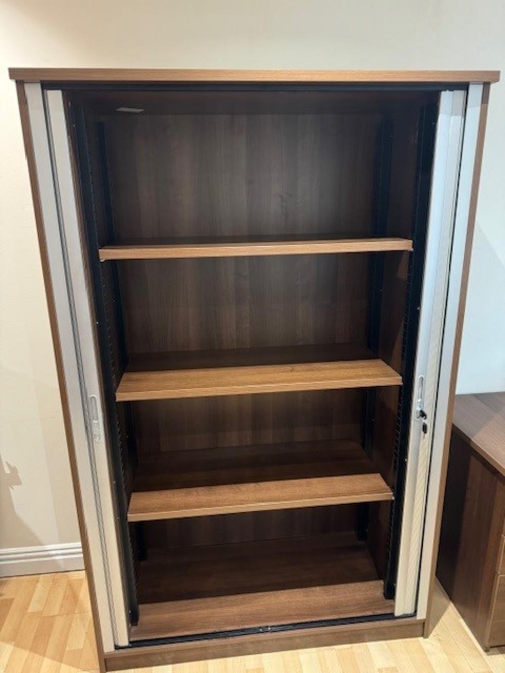 1830mm High Tambour Cupboard in Walnut