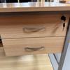 1500mm Stone Oak Lockable Single Pedestal Desk