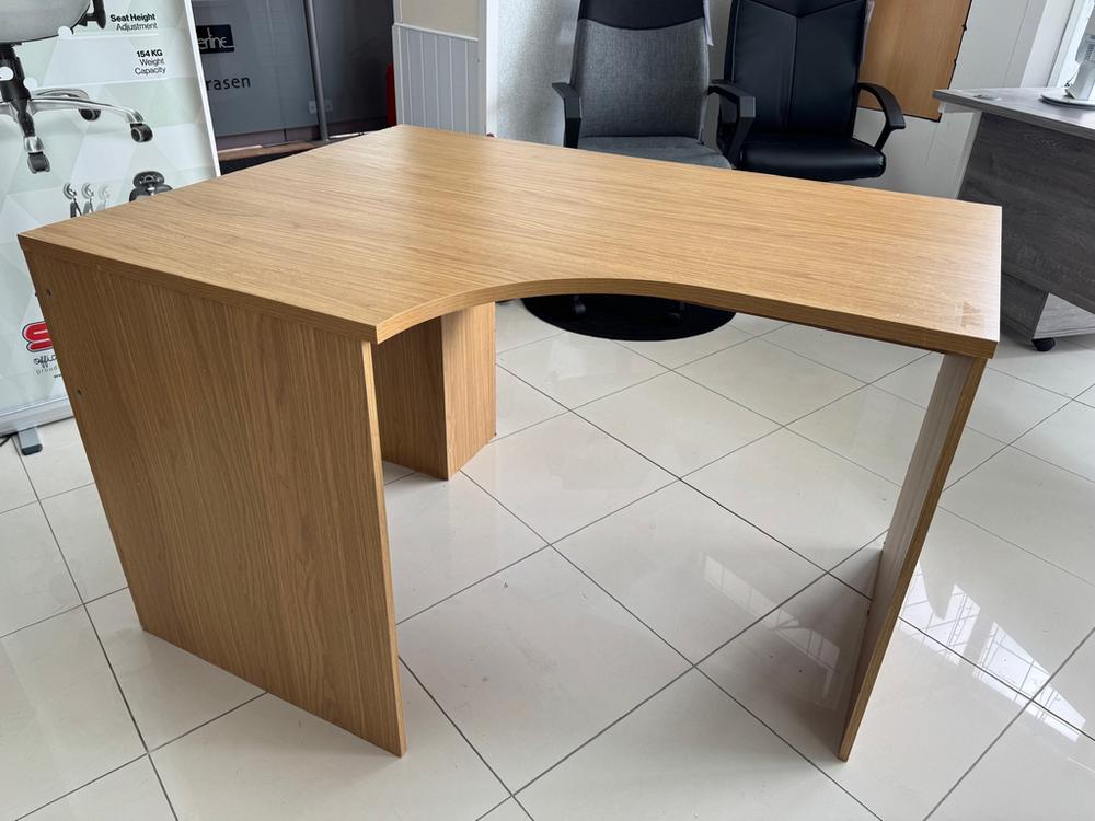 Left Handed 1200mm Home Office Radial Desk in Light Oak