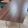 Walnut 2000mm Boat Shaped Boardroom Table