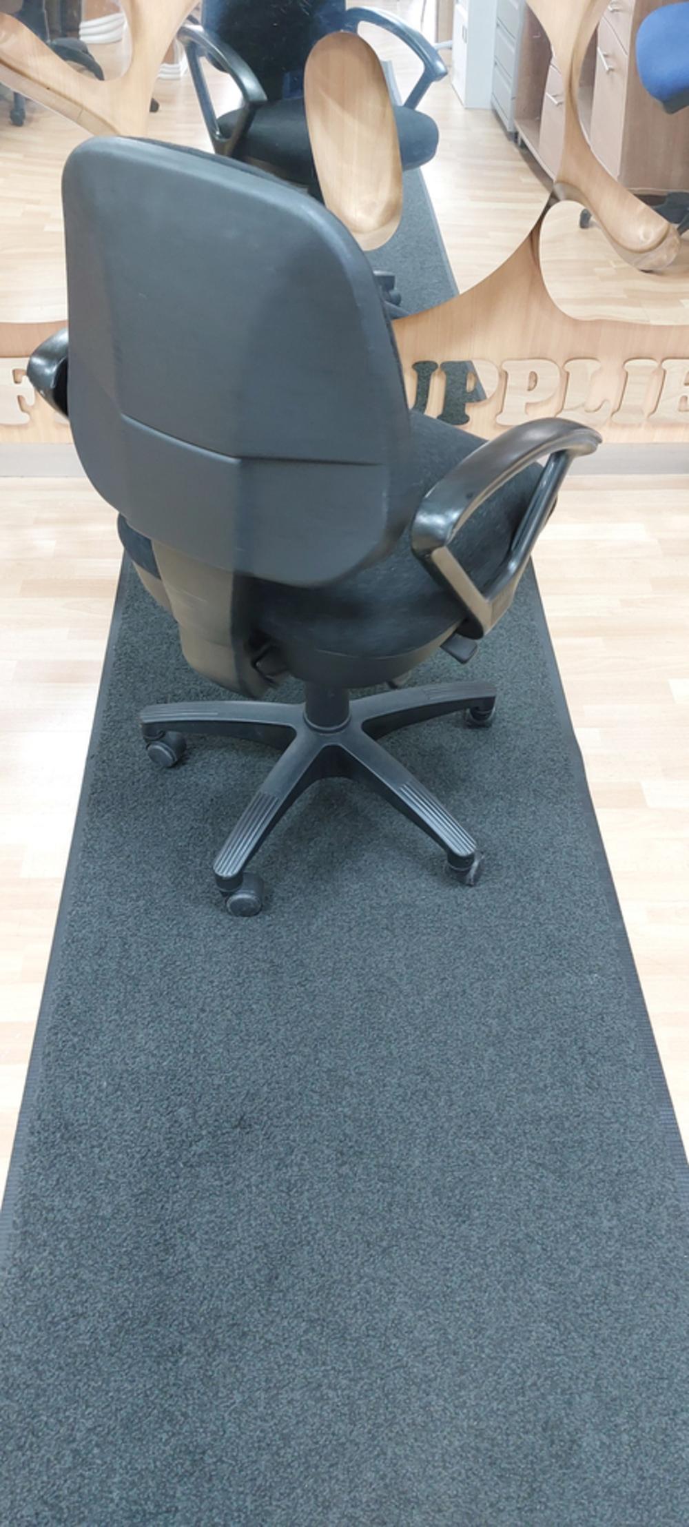 Wallis Black Fabric Medium Back Operator Chair With Fixed Arms 