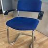 Blue Cantilever Arm Chair with Chrome Frame