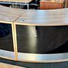 2 section Curved reception Desk in Santiago Cherry
