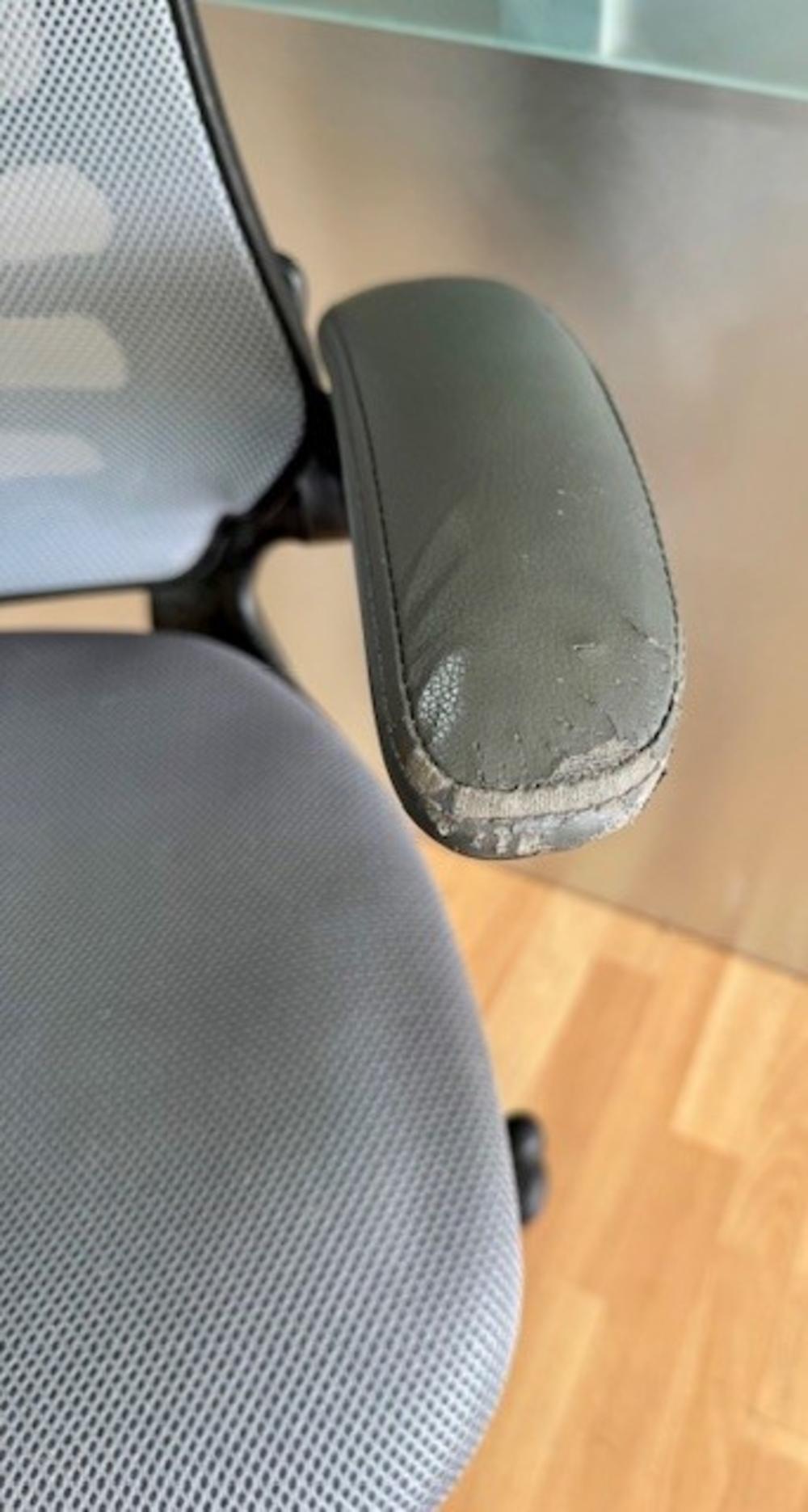 Grey Mesh Operator Chair With Fold Back Armrests